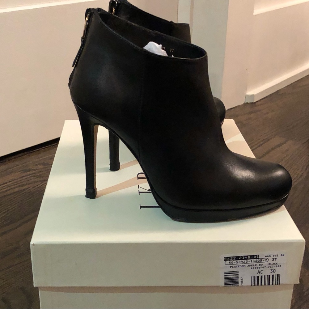 LK Bennett Ankle Boot, Black Leather 37